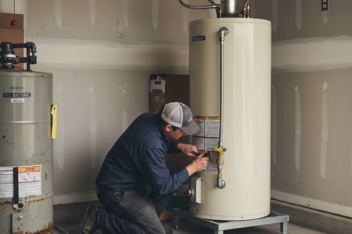Water heater and shutoff valve replacement in Schneider